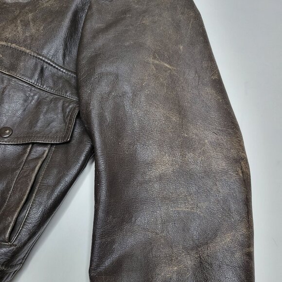 US Vintage Leather G-1 Flight Jacket Vietnam War No Lining Medium / Large - Picture 5 of 11
